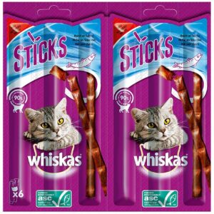 Whiskas Katzen-Snack Sticks Lachs, 6 x 6g