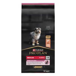 Purina Pro Plan Trockenfutter M Puppy Sensitive Skin Lachs, 12 kg