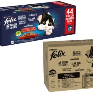 Felix Nassfutter AGAIL Fleisch Auswahl+ Fisch Kit, 120 + 44 x 85g