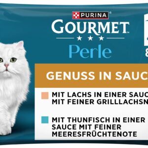 Purina Gourmet Nassfutter Perle Genuss in Sauce Lachs Thunfisch 4 x 85 g
