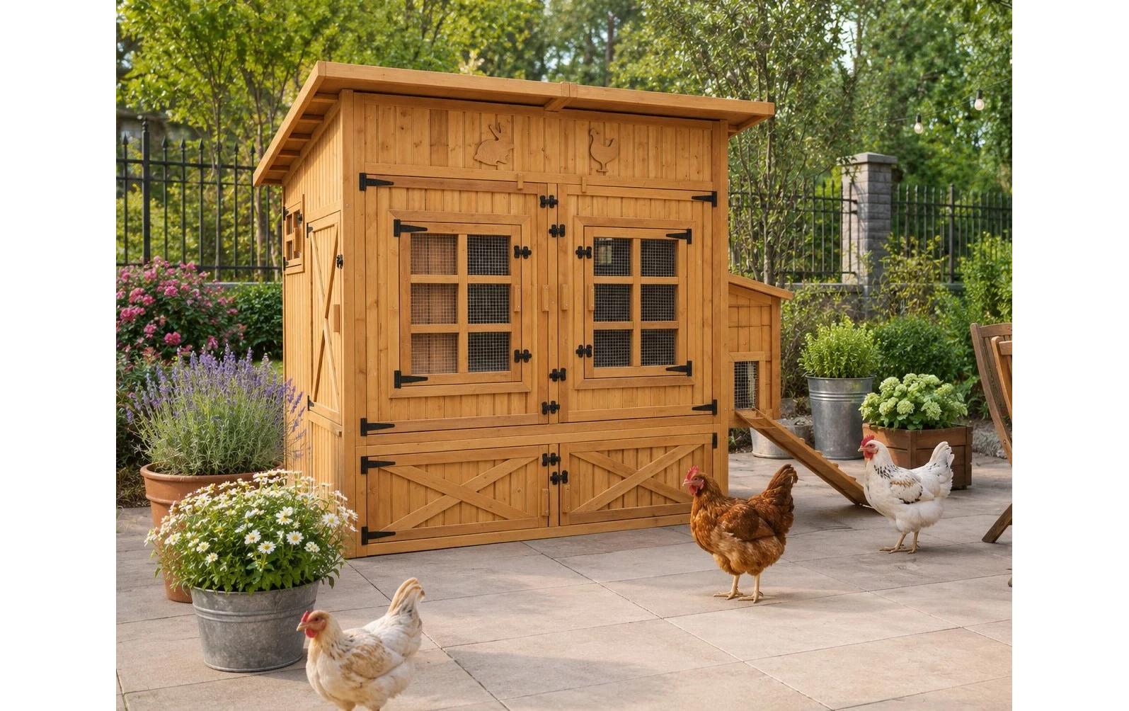 PetHomes Hühnerstall Happy-Land L 162 x 135 x 178 cm