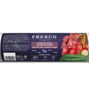 FRESCO Nassfutter BARF Lamm mit Hirse, 400 g