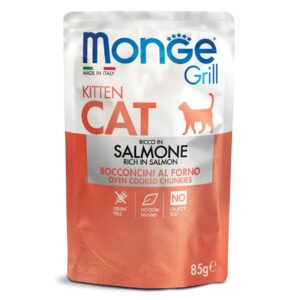 Monge Nassfutter Grill Kitten, Lachs, 85 g