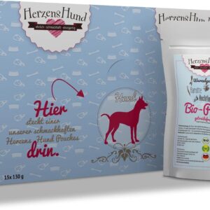 HerzensHund Nassfutter Getreidefrei Bio-Pute mit Bio-Karotte, 130 g
