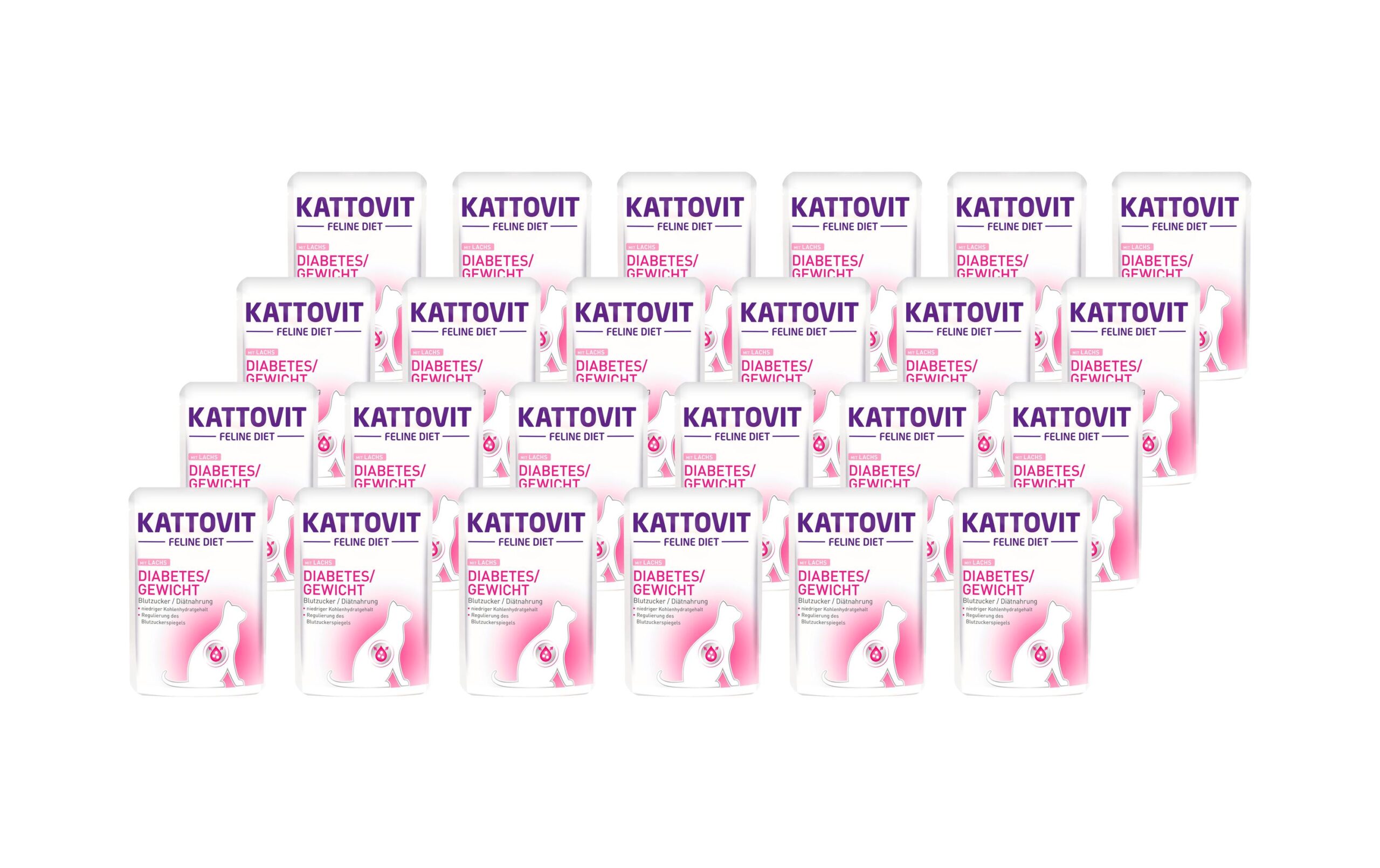 Kattovit Nassfutter Diabetes Lachs und Reis, 24 x 85 g