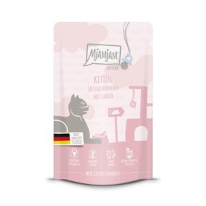 Mjamjam Nassfutter Quetschie Kitten Huhn mit Lachsöl, 125 g