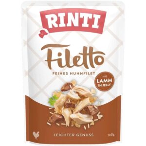 Rinti Nassfutter Filetto Huhn + Lamm in Jelly, 100 g