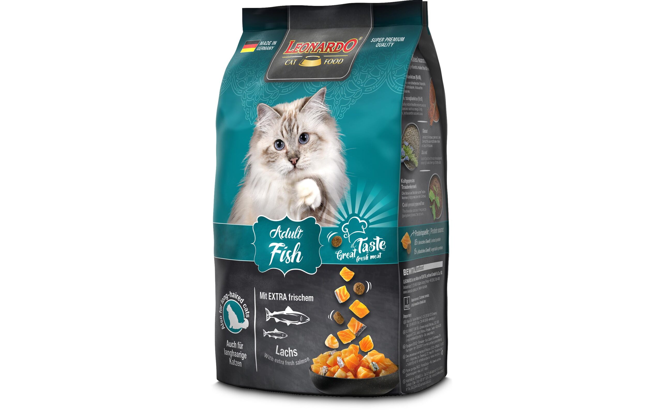 Leonardo Cat Food Trockenfutter Adult Fisch, 300 g