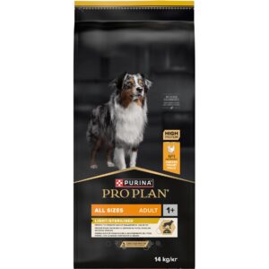 Purina Pro Plan Trockenfutter All Size Adult Light/Sterilised Huhn, 14 kg