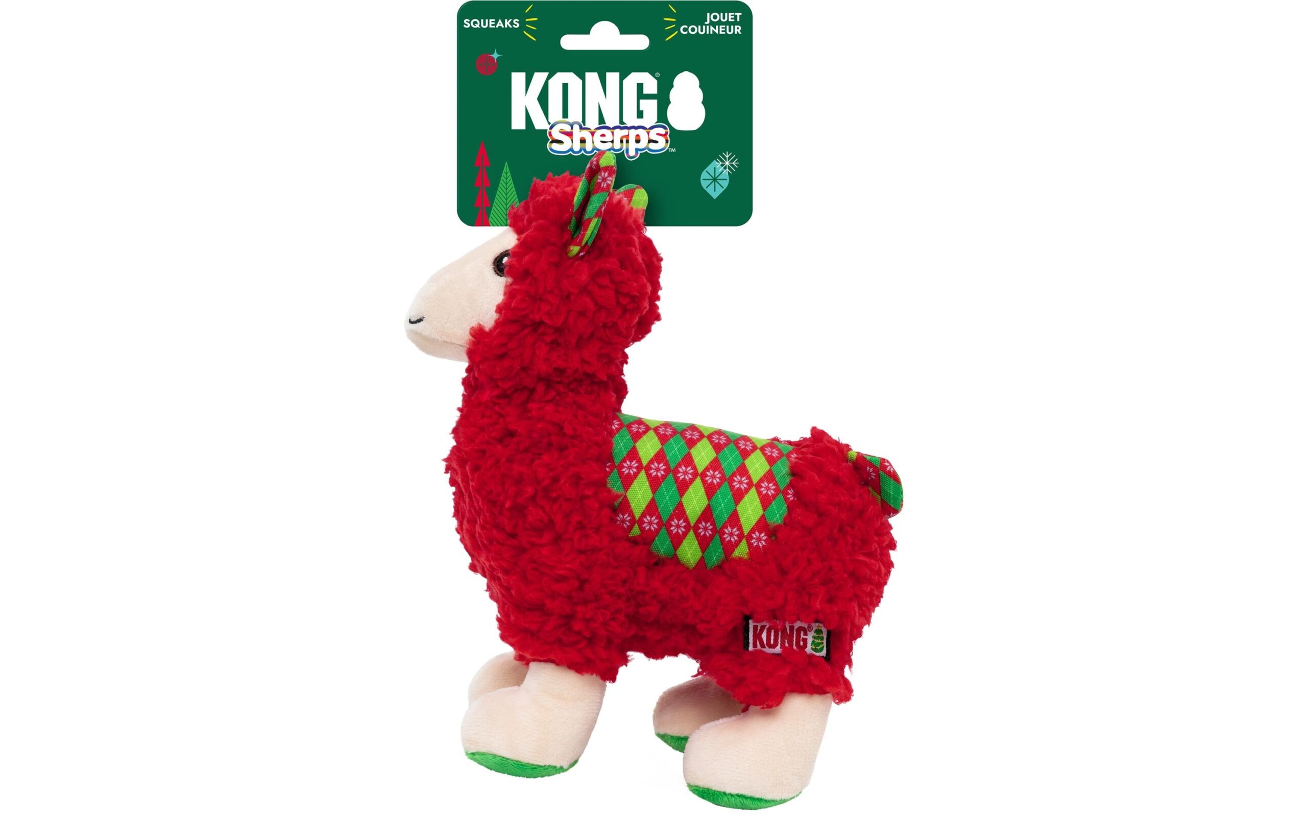 Kong Hunde-Spielzeug Holiday Sherps Lama Rot M 21 x 8.5 x 18 cm