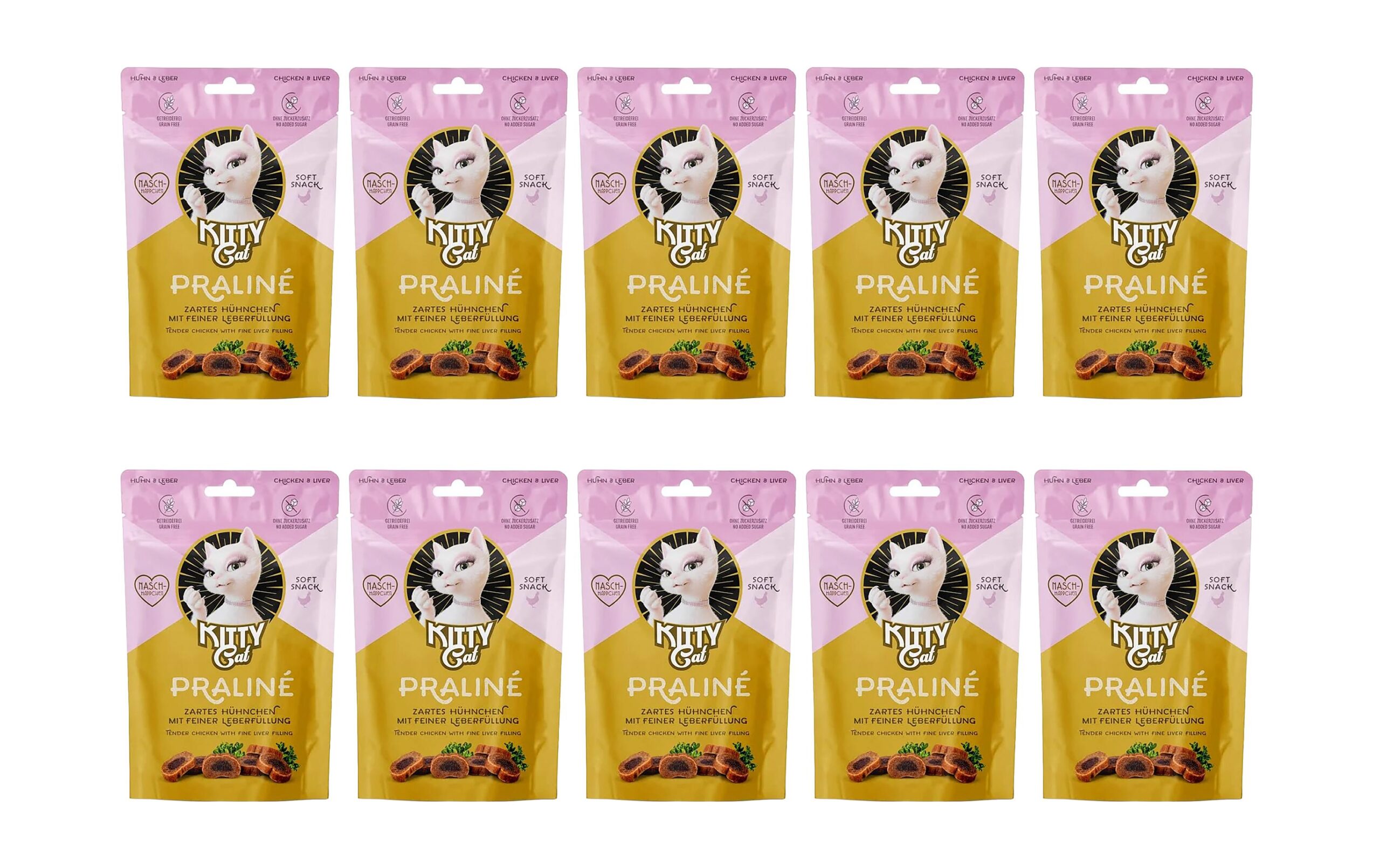 KITTY Cat Katzen-Snack KittyCat Praliné Huhn, Leber 10 x 50 g